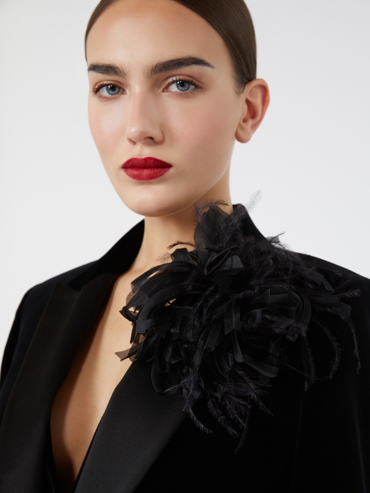 Organza flower brooch - BLACK