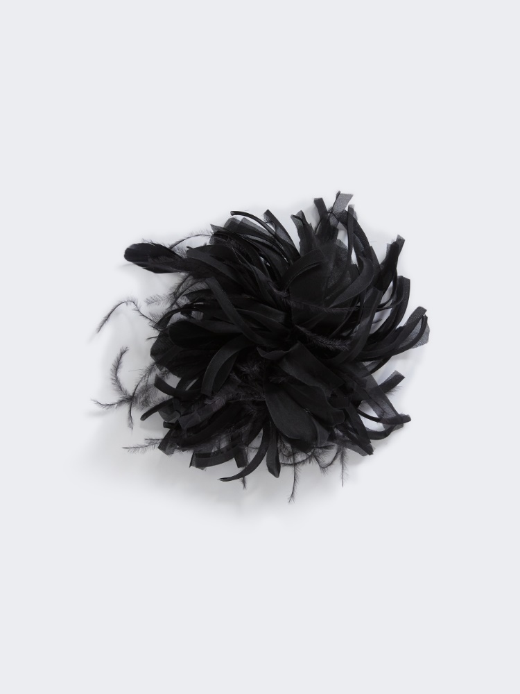 Organza flower brooch - BLACK - Max Mara
