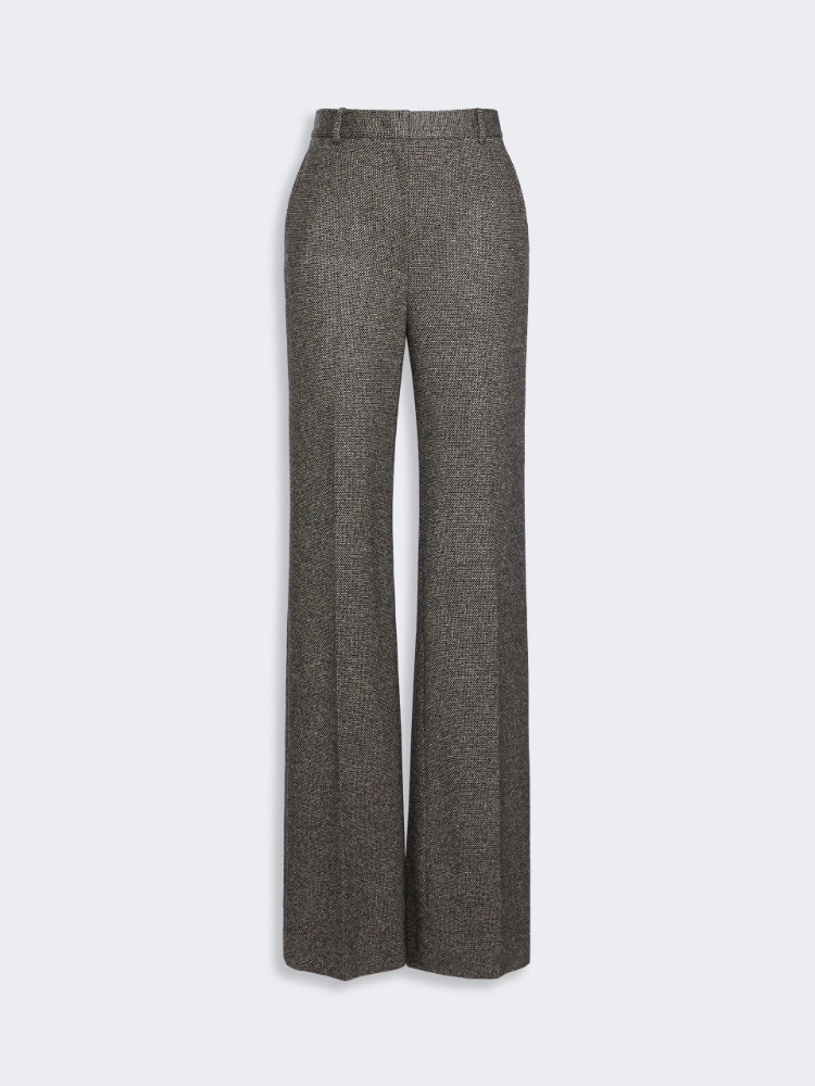 Flared jacquard jersey trousers - CAMEL