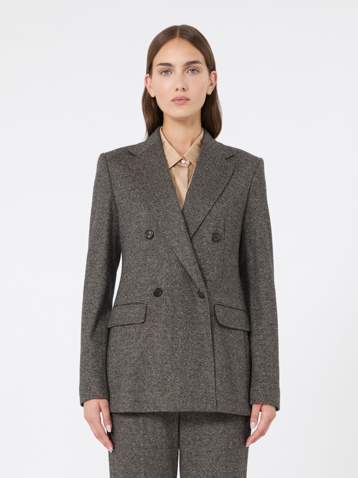 Double-breasted jacquard jersey blazer - CAMEL - Max Mara - 2