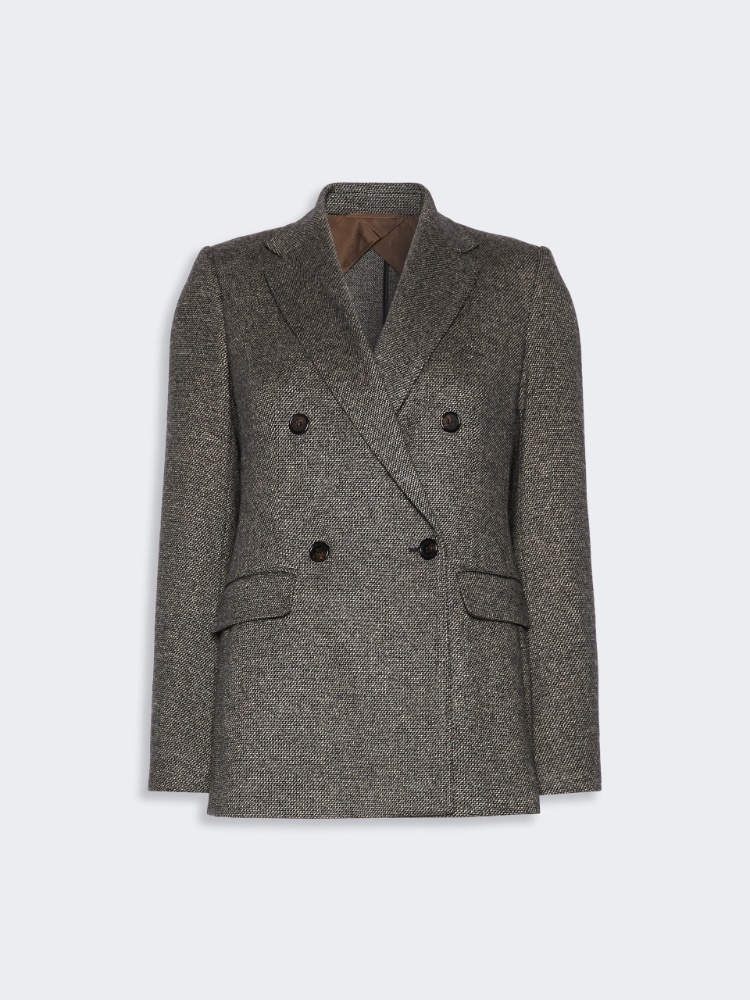 Double-breasted jacquard jersey blazer - CAMEL - Max Mara - 4