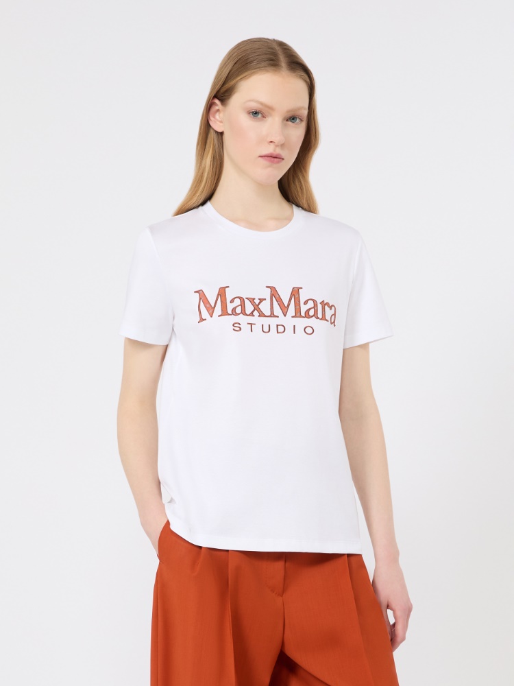 [クイエート] ピュア コットン ジャージー Tシャツ - WHITE - Max Mara - 2
