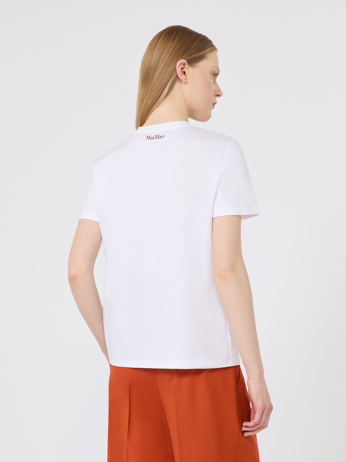 [クイエート] ピュア コットン ジャージー Tシャツ - WHITE - Max Mara - 3