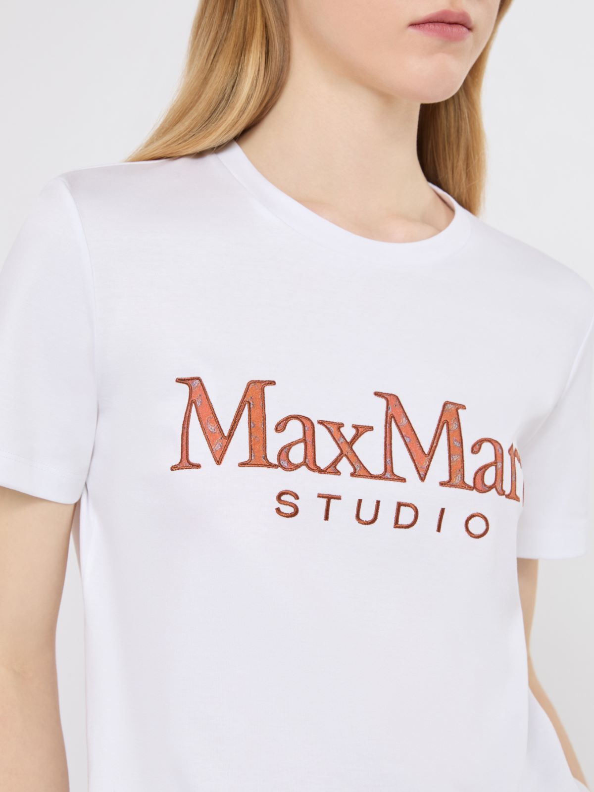 [クイエート] ピュア コットン ジャージー Tシャツ - WHITE - Max Mara - 4