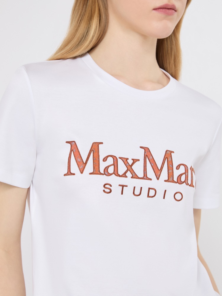 [クイエート] ピュア コットン ジャージー Tシャツ - WHITE - Max Mara - 4