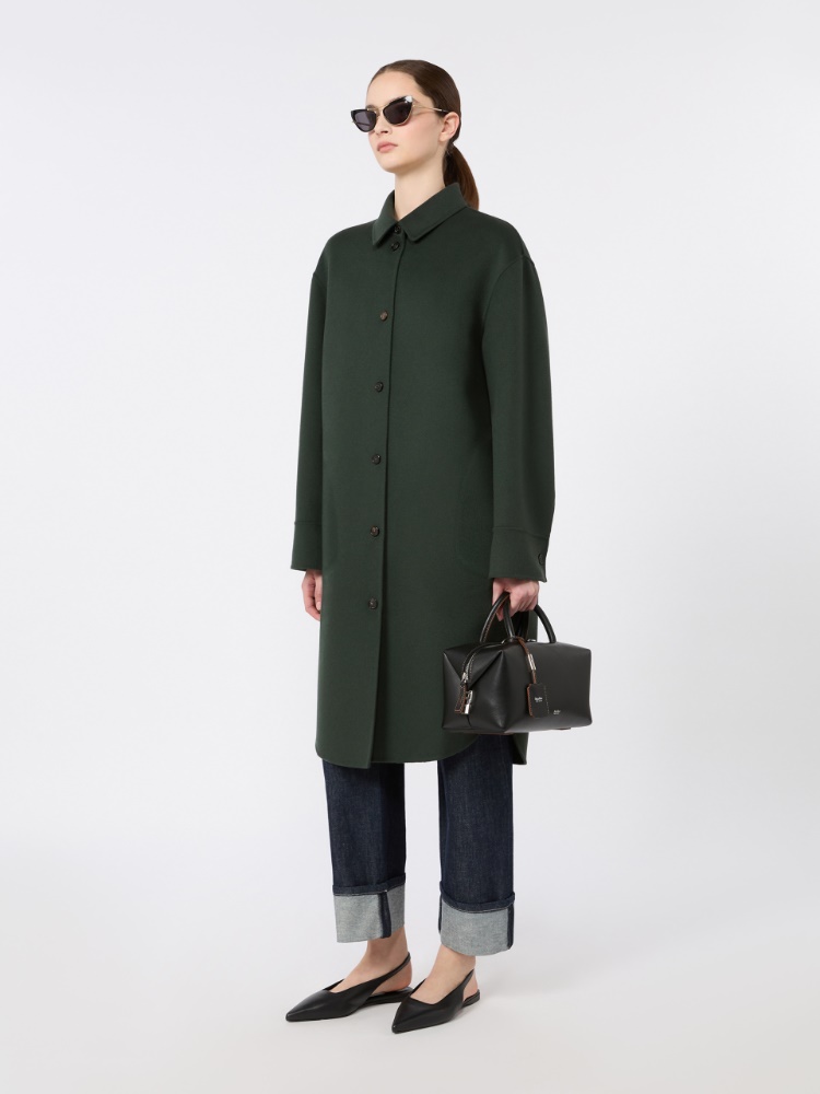 Wool drap midi coat - DARK GREEN