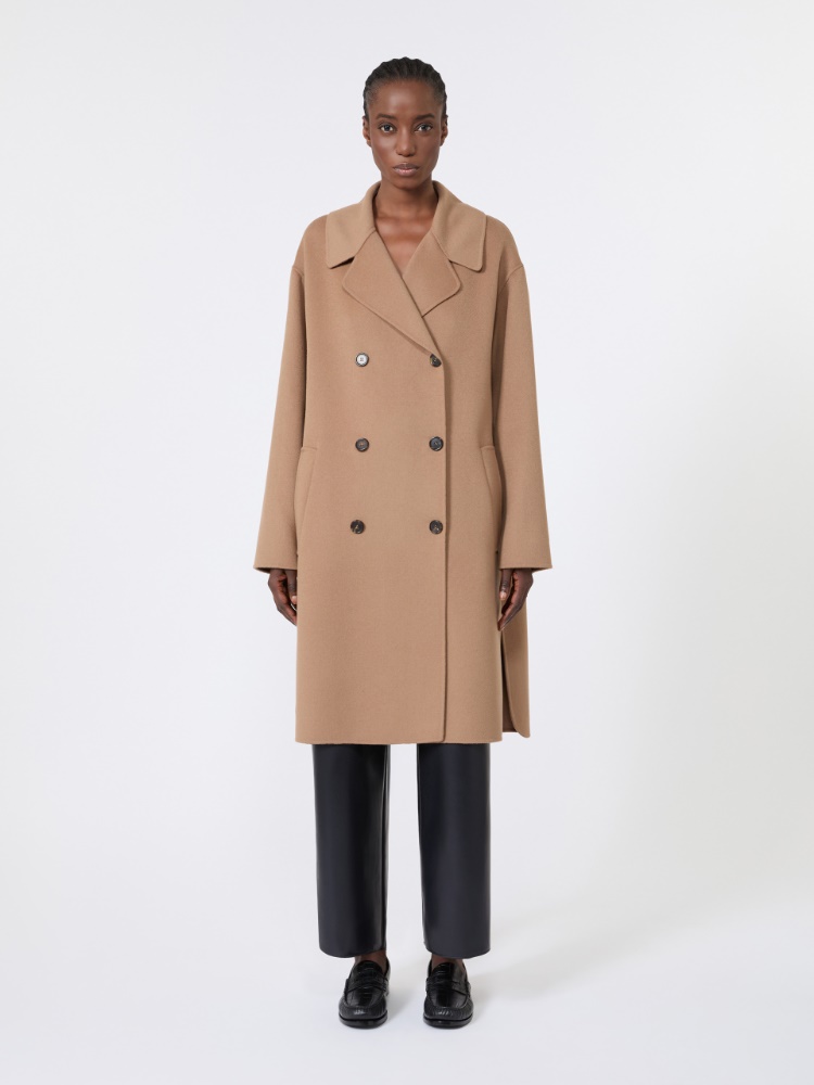 Double-breasted wool midi coat - CAMEL - 2