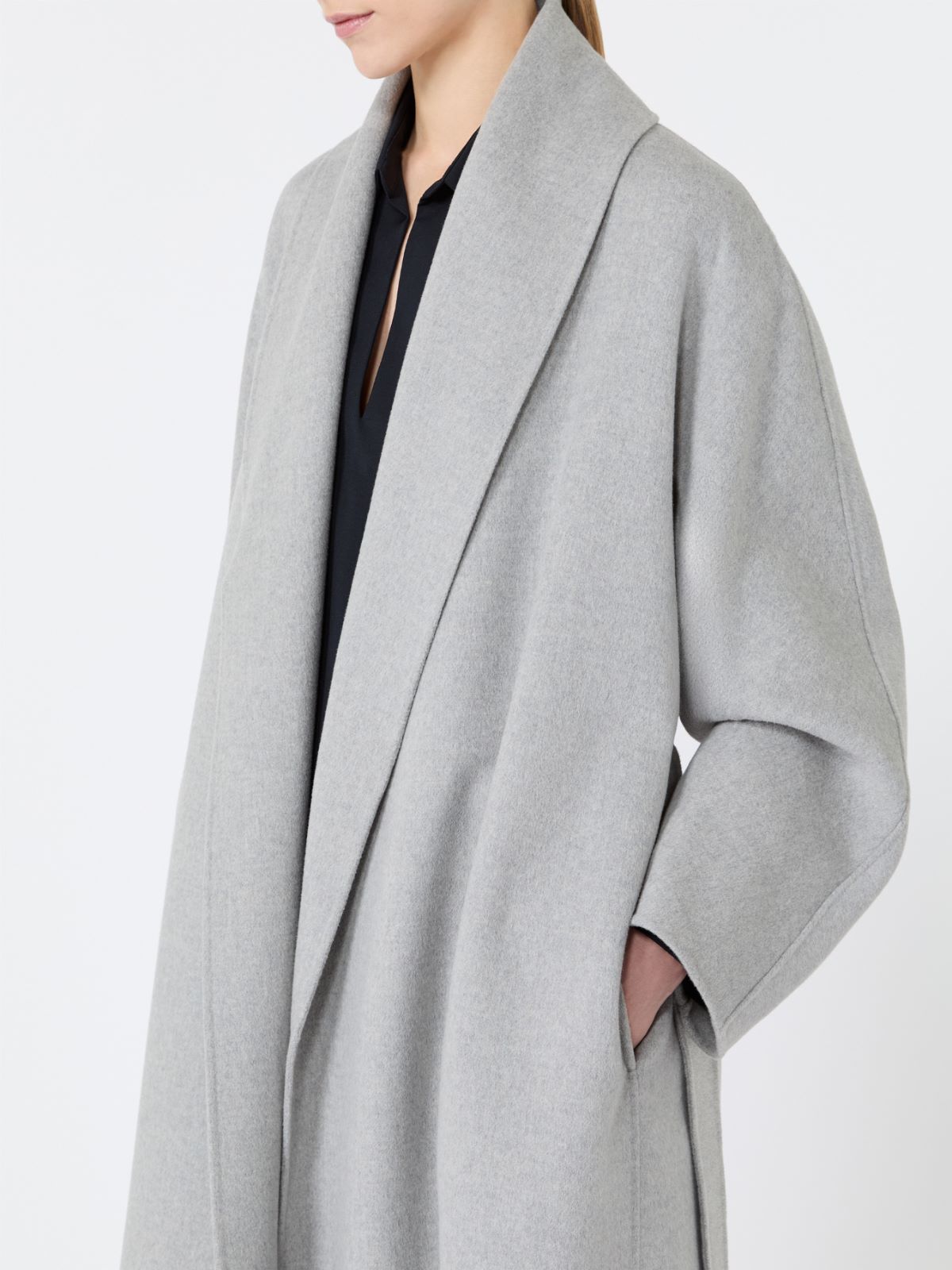 Double wool robe coat - PEARL GREY - Max Mara - 4