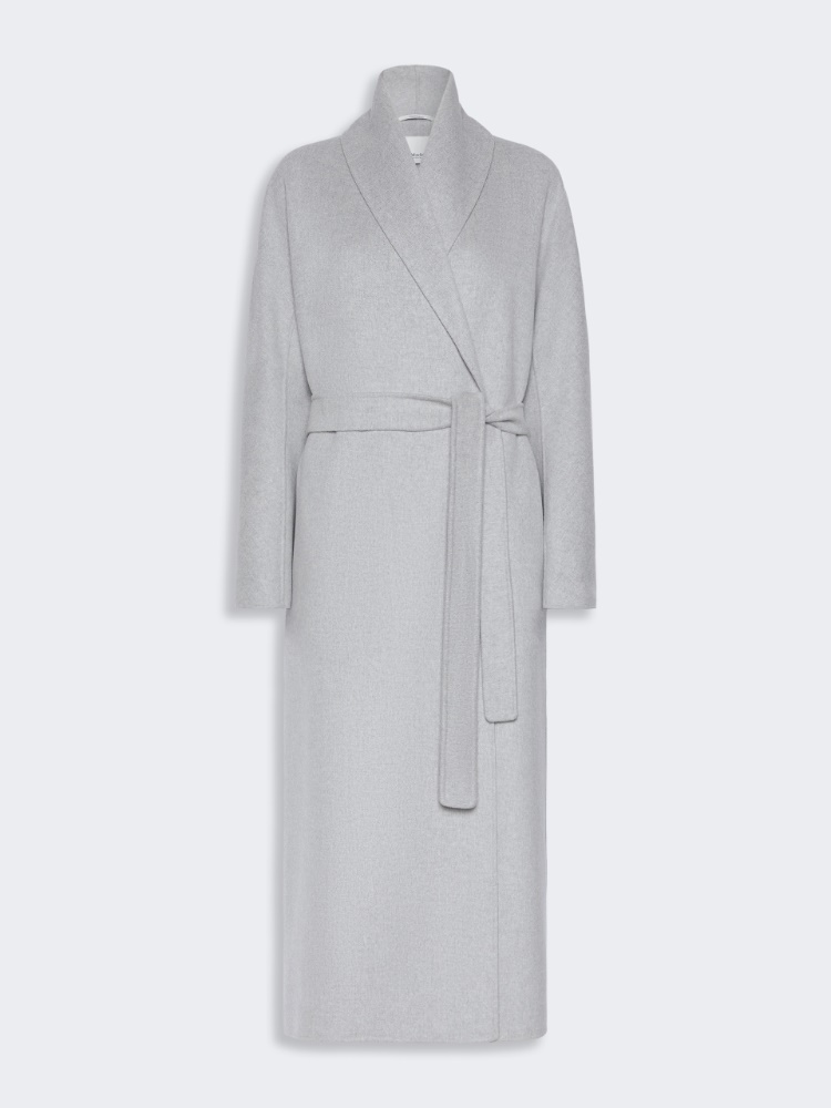 Double wool robe coat - PEARL GREY
