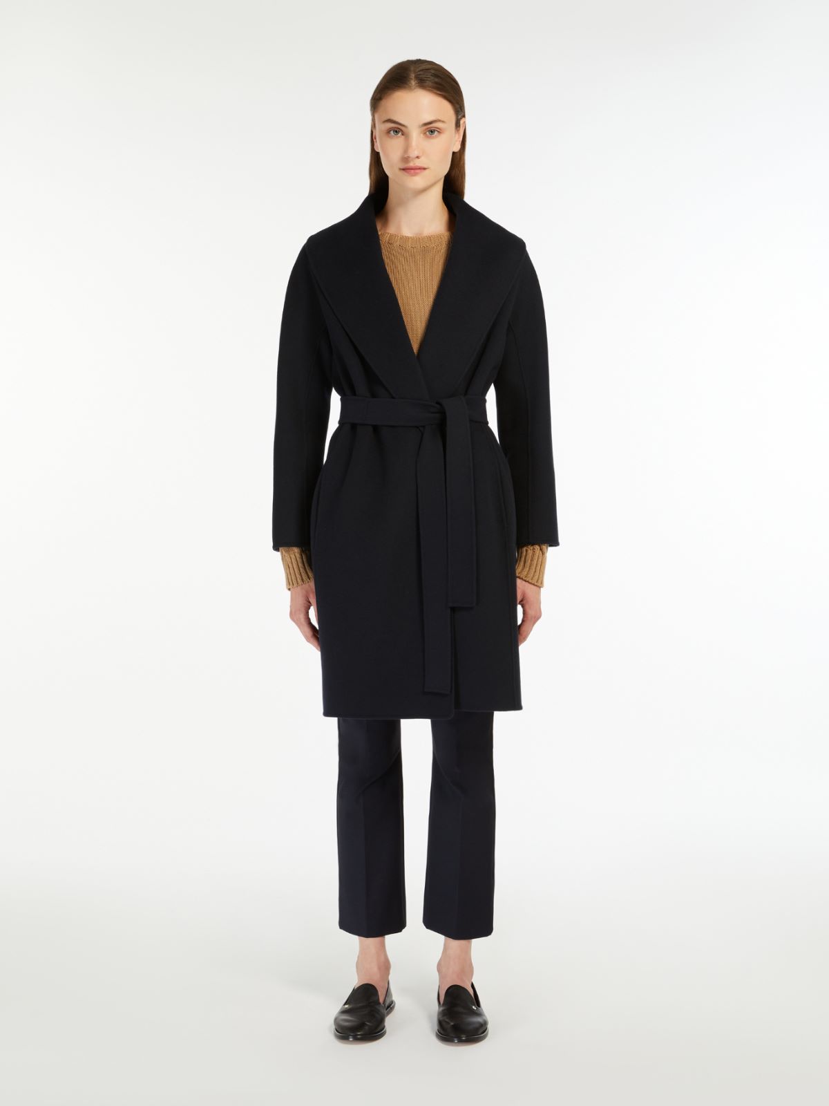 Double-faced wool robe coat - MIDNIGHTBLUE - 2