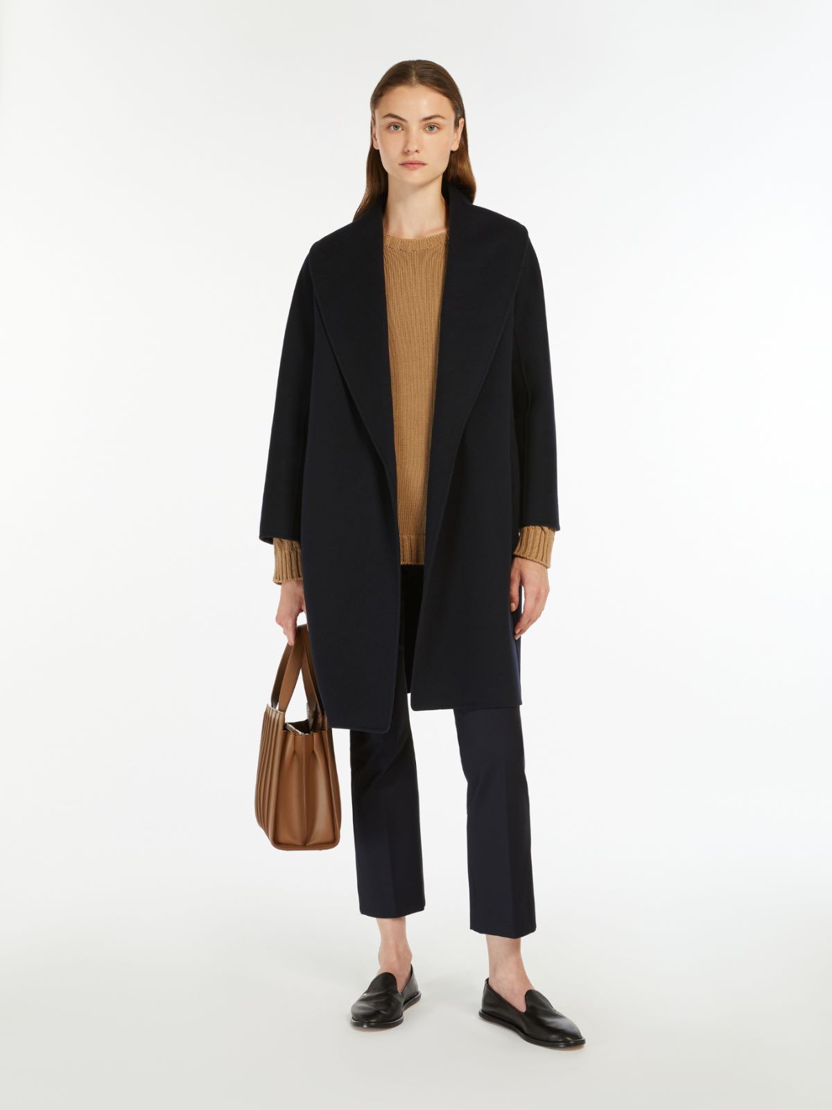 Double-faced wool robe coat - MIDNIGHTBLUE