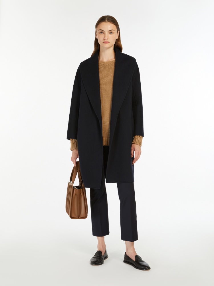 Double-faced wool robe coat - MIDNIGHTBLUE - 1