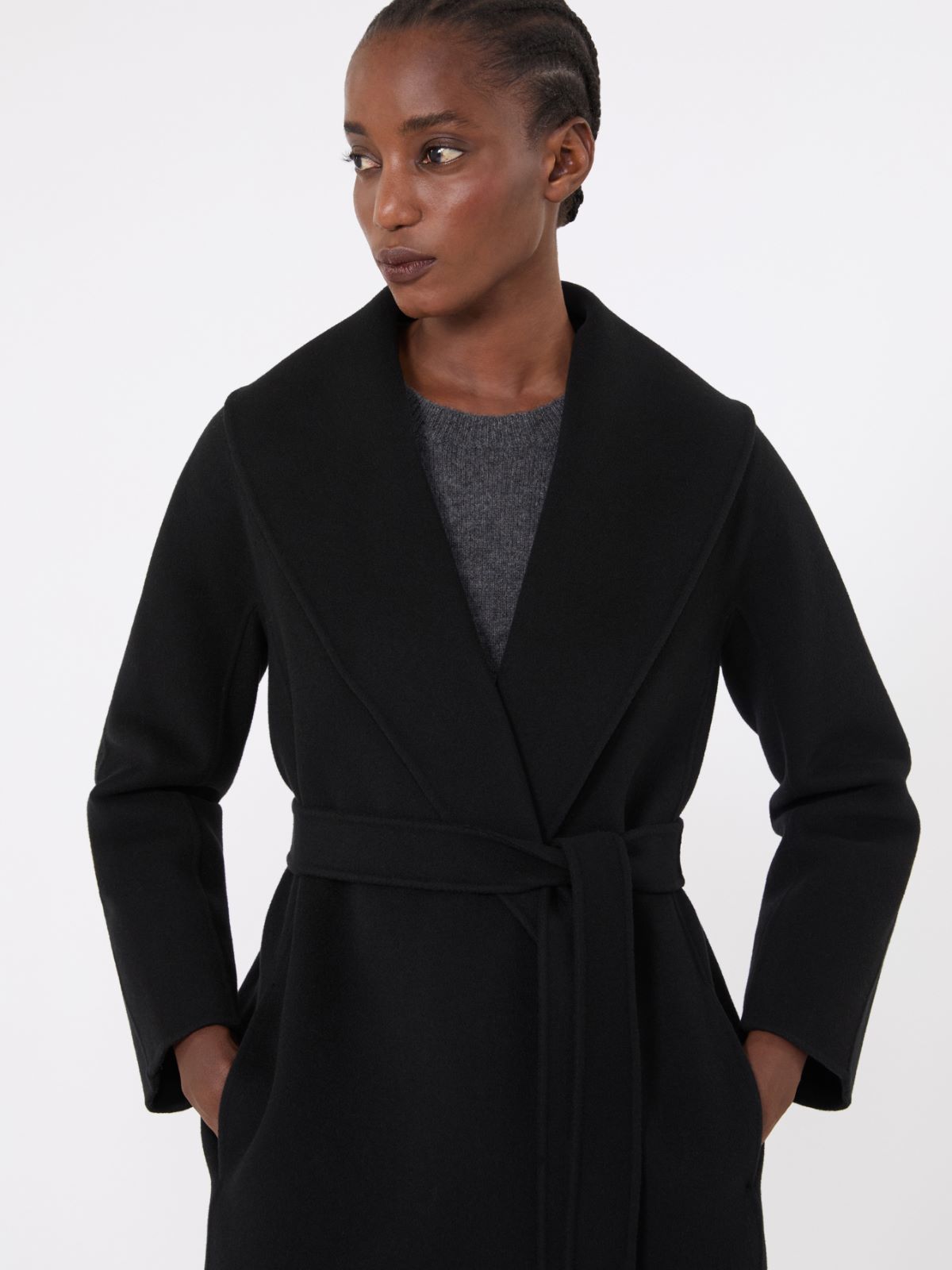 Double-faced wool robe coat - BLACK - Max Mara - 4