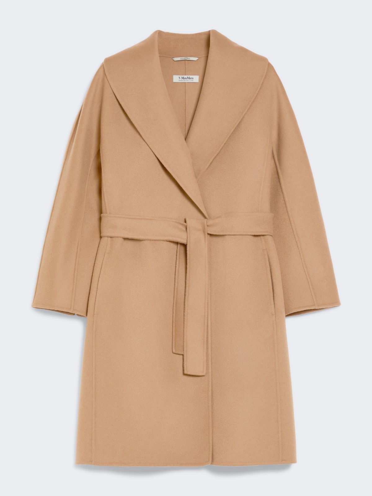 Double-faced wool robe coat - CAMEL - 4