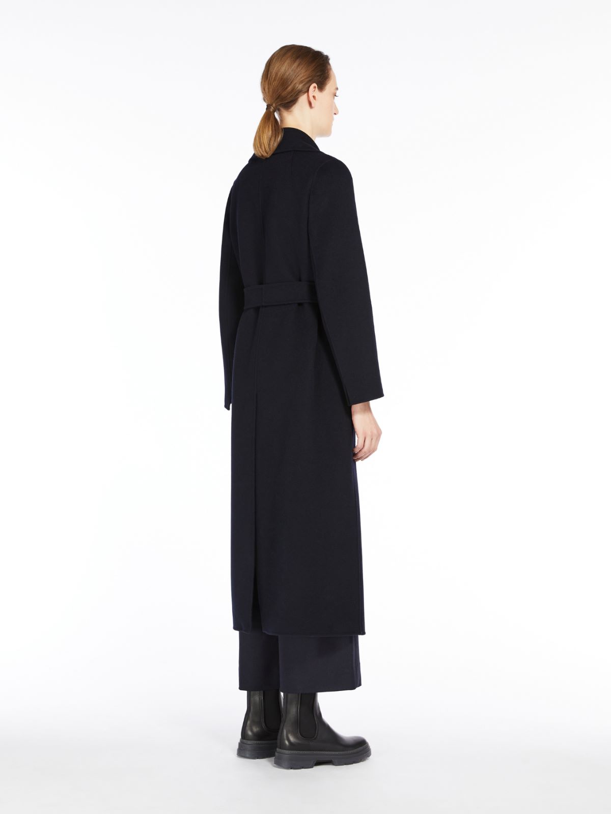 Wool drap wrap coat - MIDNIGHTBLUE - 3