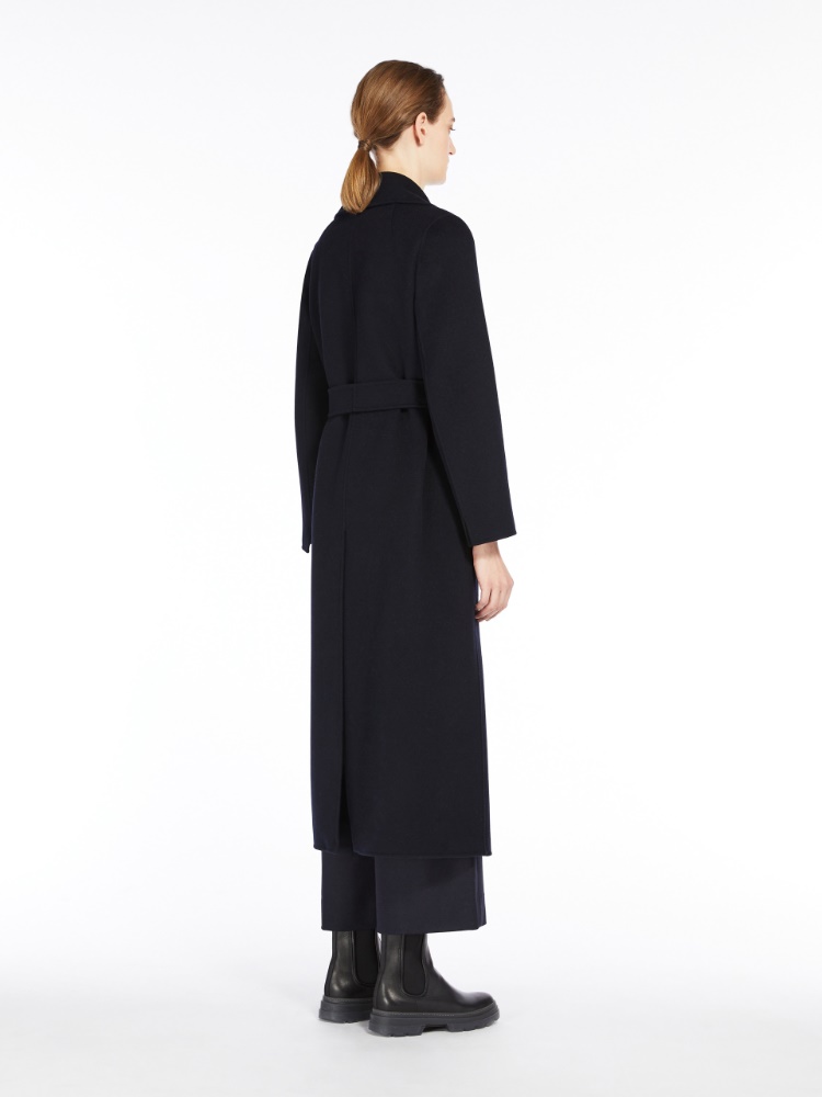 Wool drap wrap coat - MIDNIGHTBLUE - 3