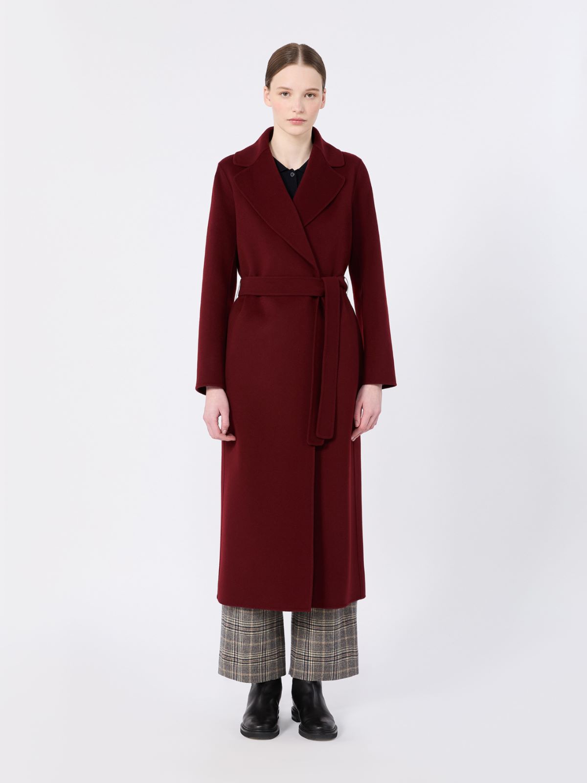 Wool broadcloth robe coat - BORDEAUX - Max Mara - 2