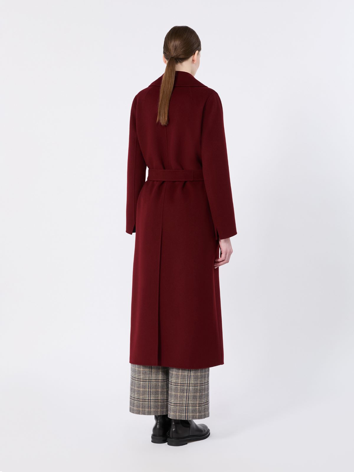 Wool broadcloth robe coat - BORDEAUX - Max Mara - 3