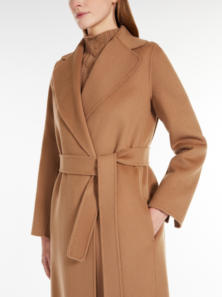 Wool drap wrap coat - CAMEL - 4