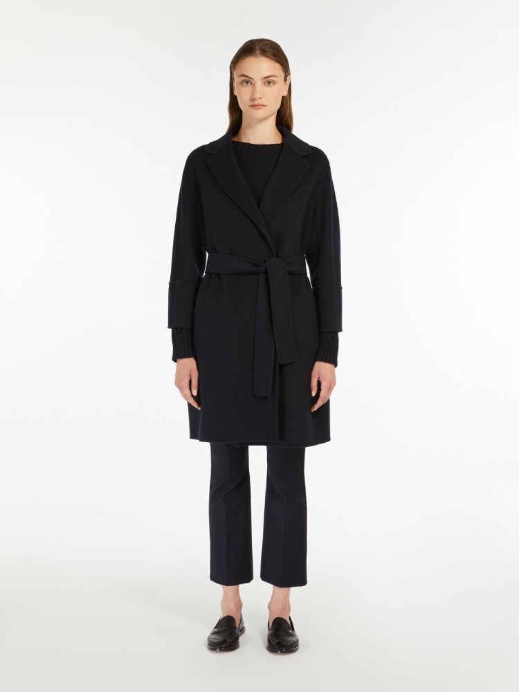 Short double-faced wool coat - MIDNIGHTBLUE - 2