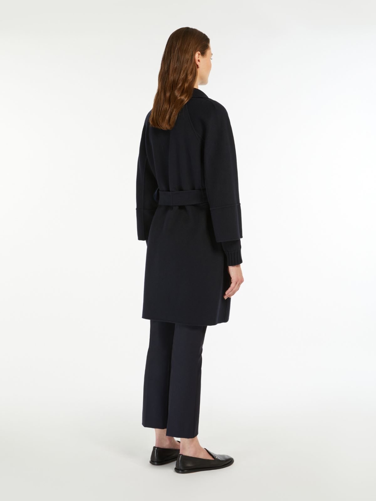 Short double-faced wool coat - MIDNIGHTBLUE - 3