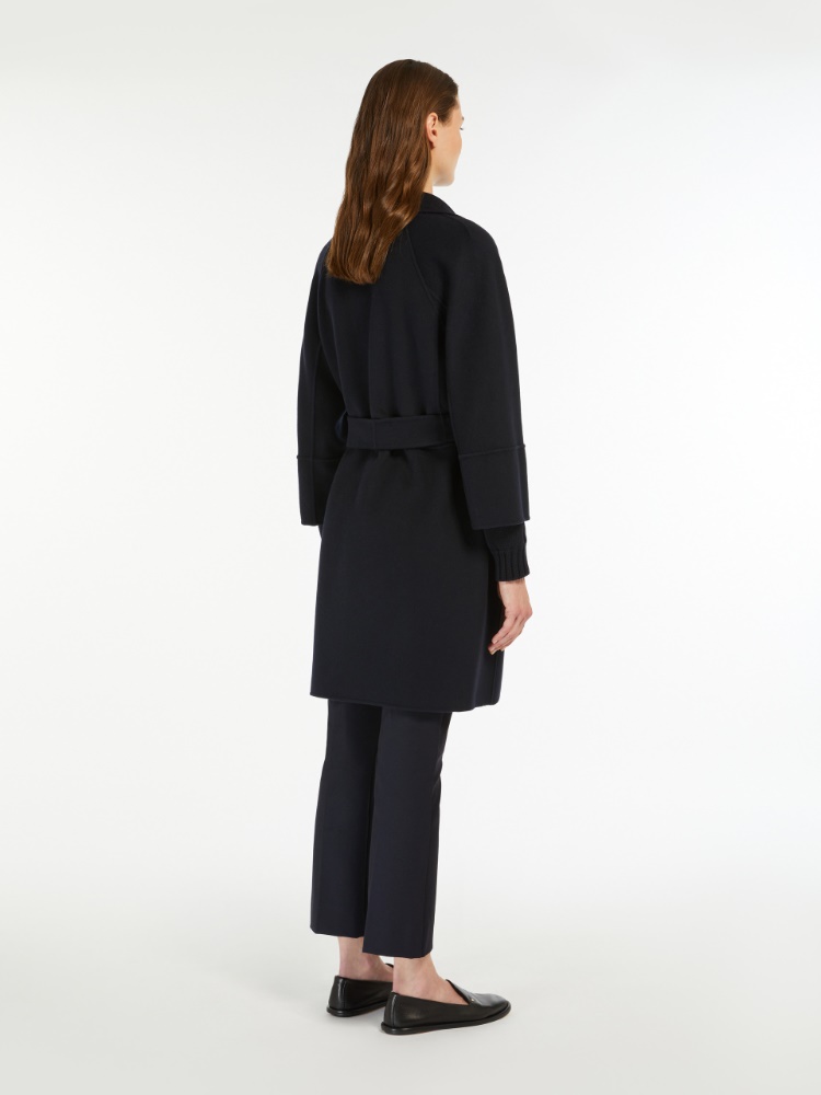 Short double-faced wool coat - MIDNIGHTBLUE - 3