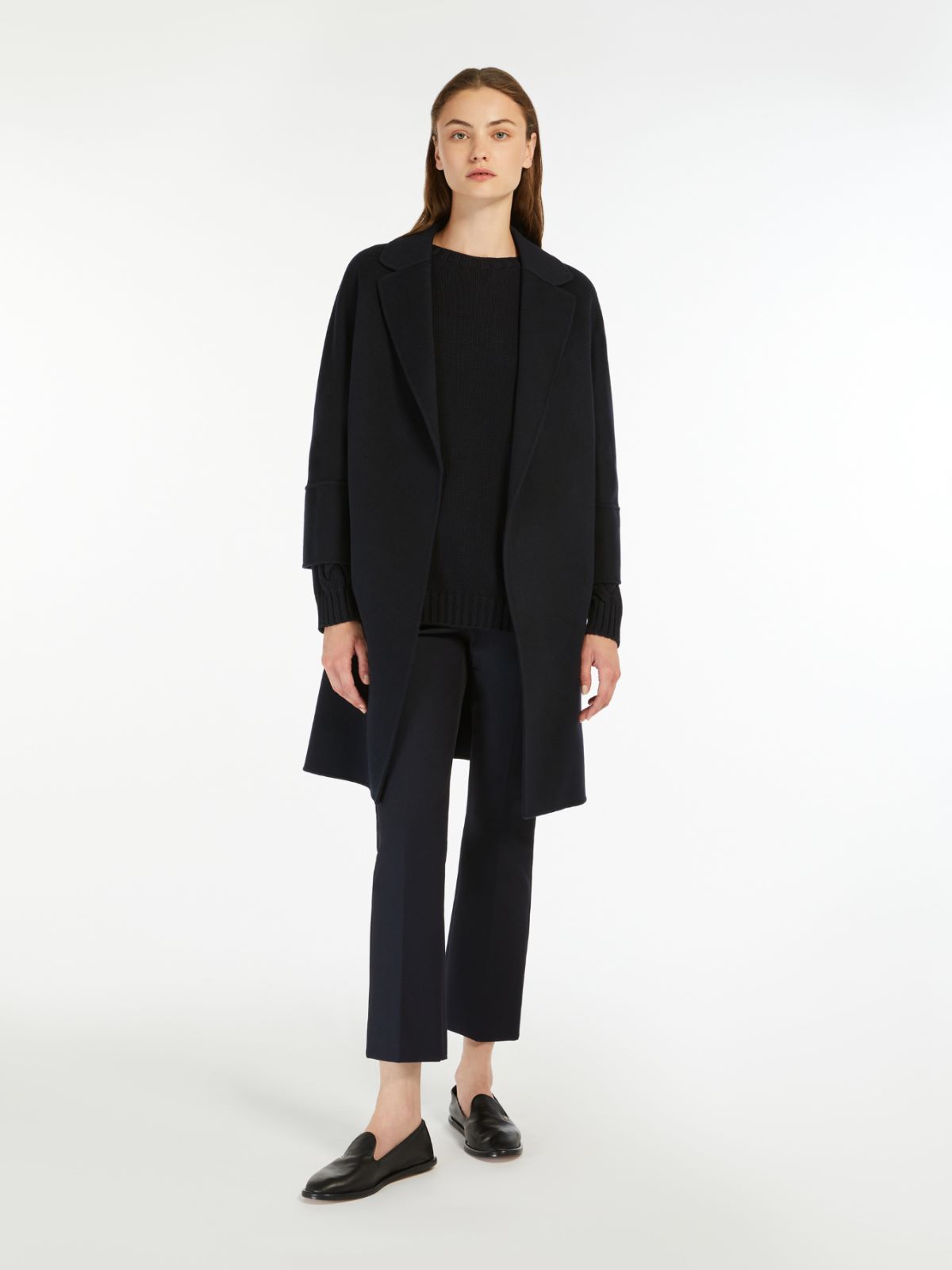Short double-faced wool coat - MIDNIGHTBLUE