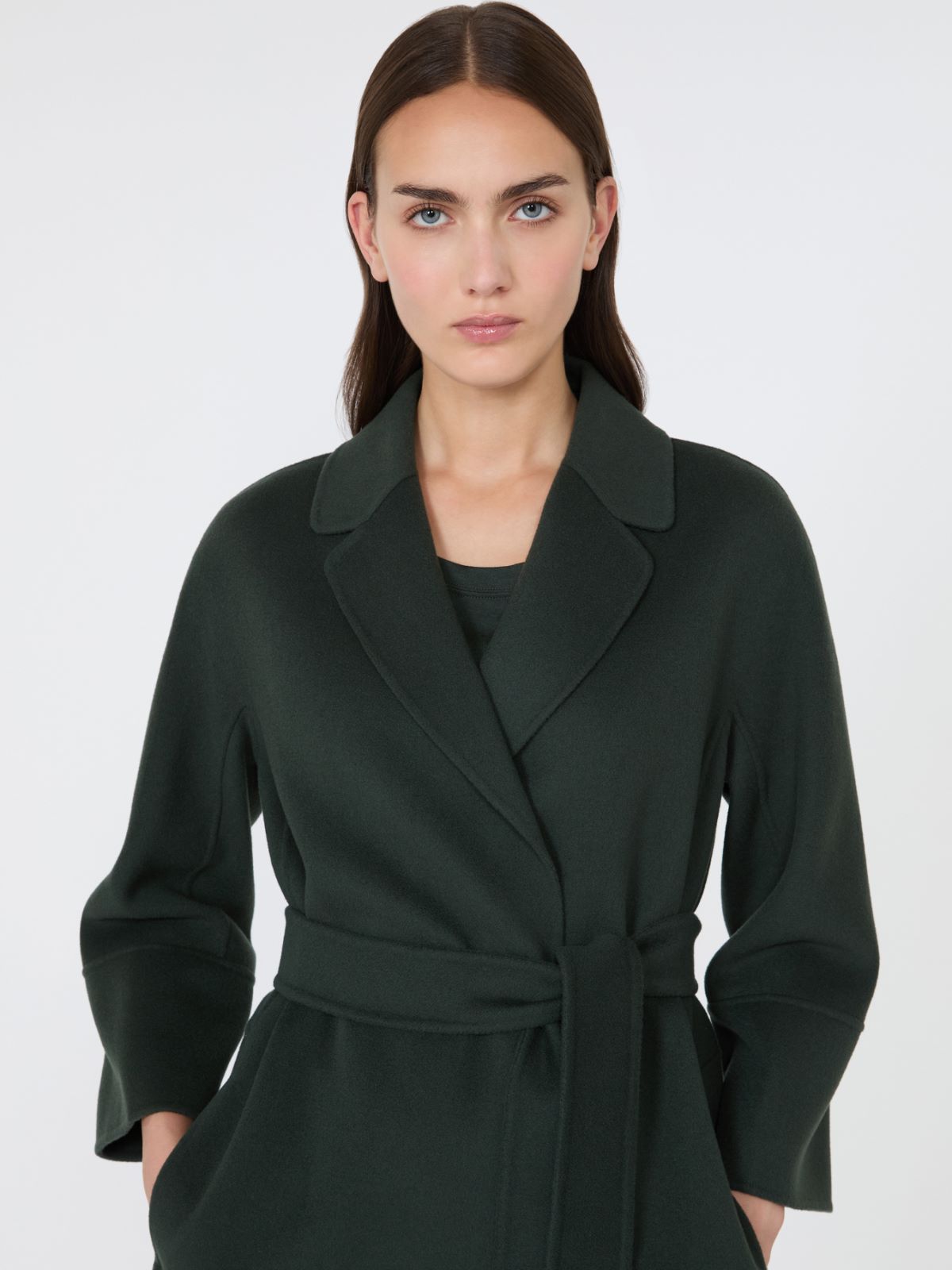 Short double-faced wool coat - DARK GREEN - Max Mara - 4