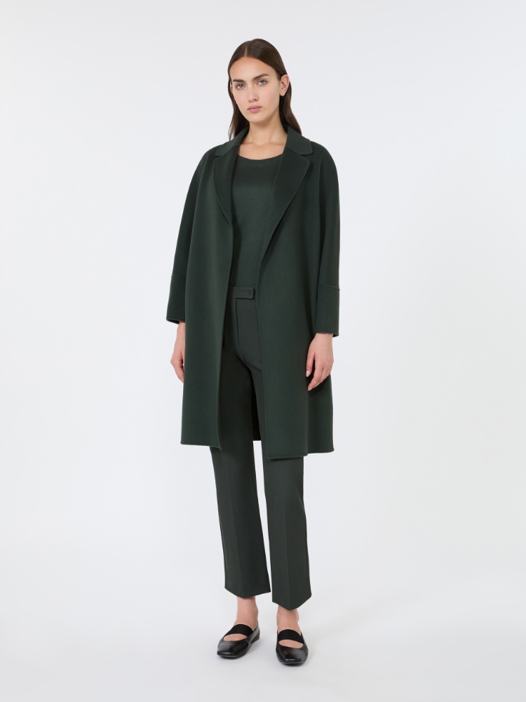 Short double-faced wool coat - DARK GREEN