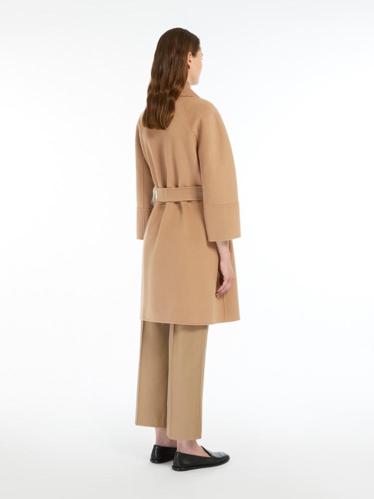 Short double-faced wool coat - CAMEL - 3