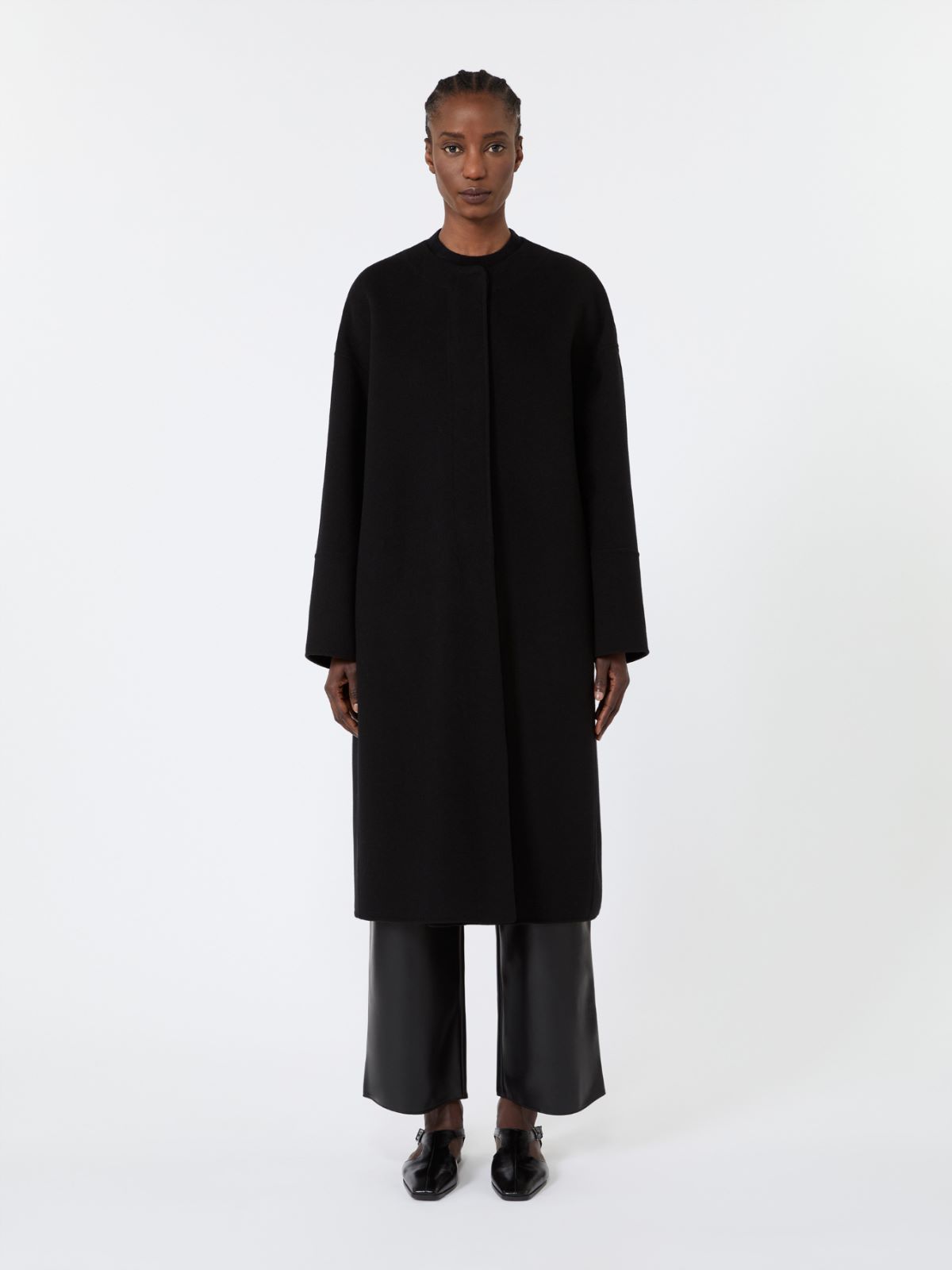 Double wool broadcloth coat - BLACK - Max Mara - 2