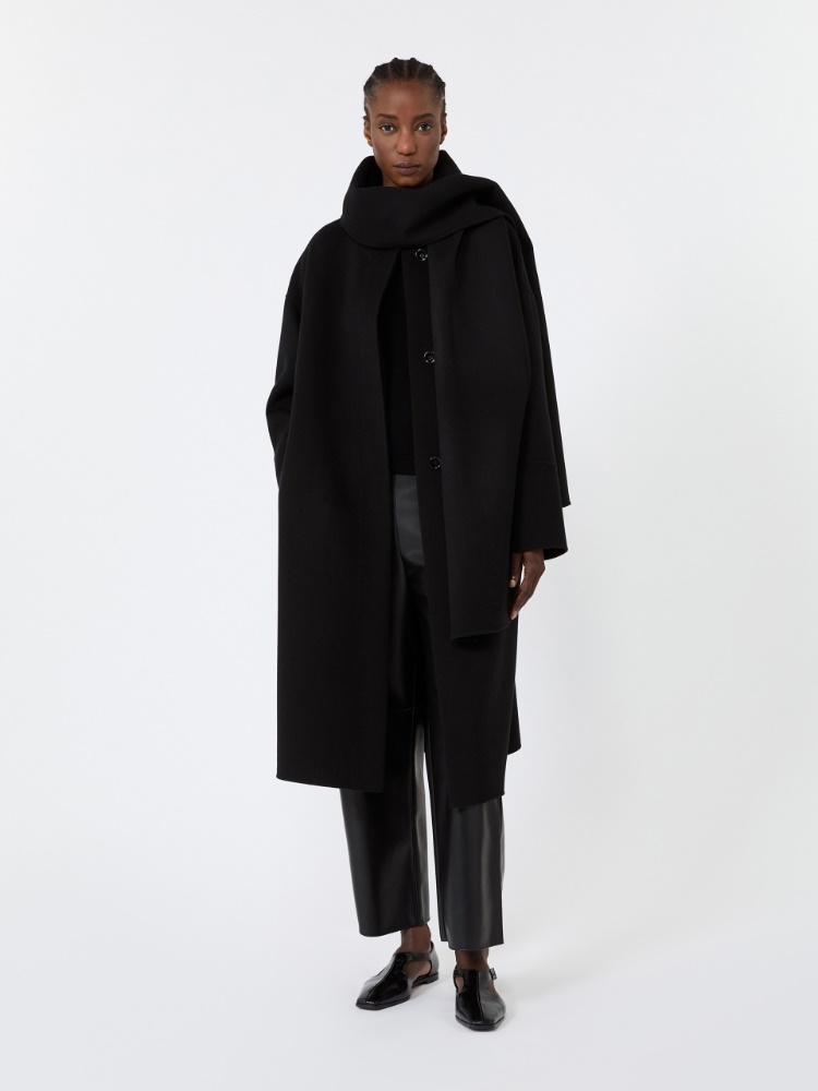 Double wool broadcloth coat - BLACK - Max Mara