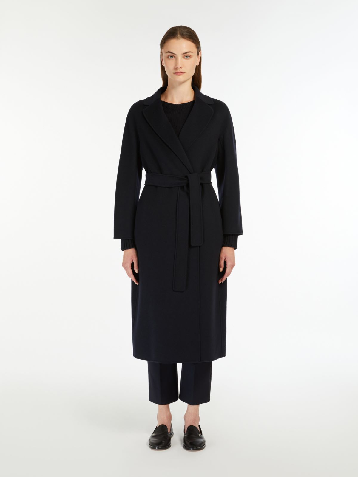 Wool broadcloth midi coat - MIDNIGHTBLUE - 2
