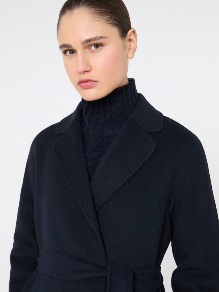 Wool broadcloth midi coat - MIDNIGHTBLUE