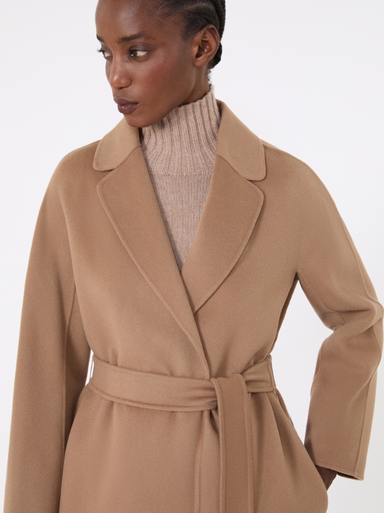 Wool broadcloth midi coat, camel | Max Mara