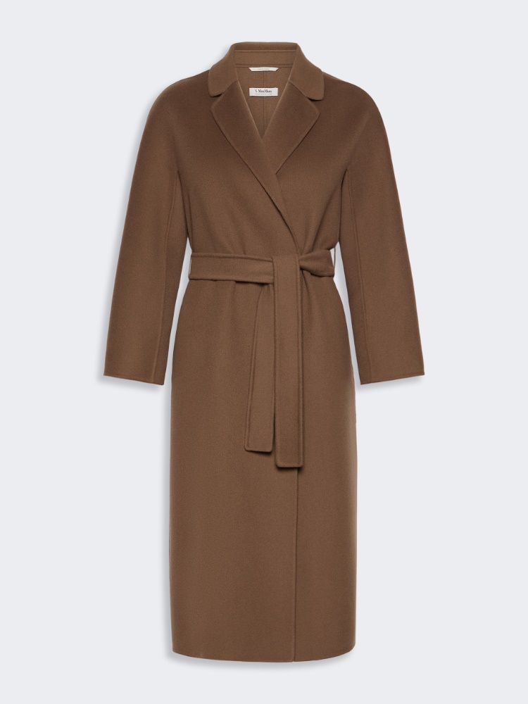 Wool broadcloth midi coat - MUD