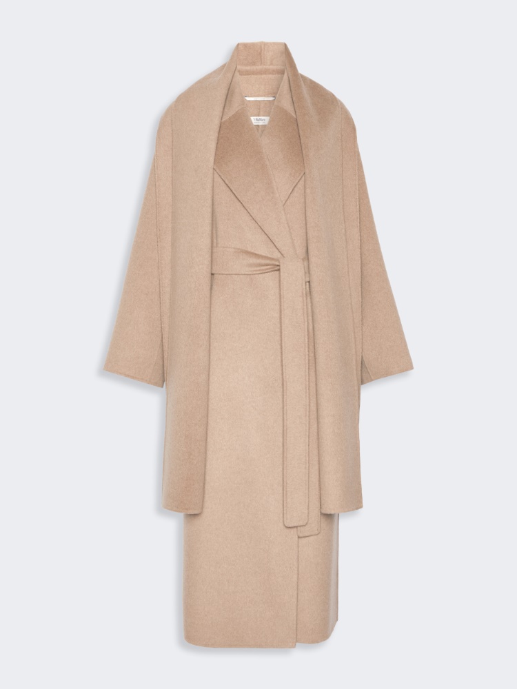 Double wool and cashmere robe coat - CLAY