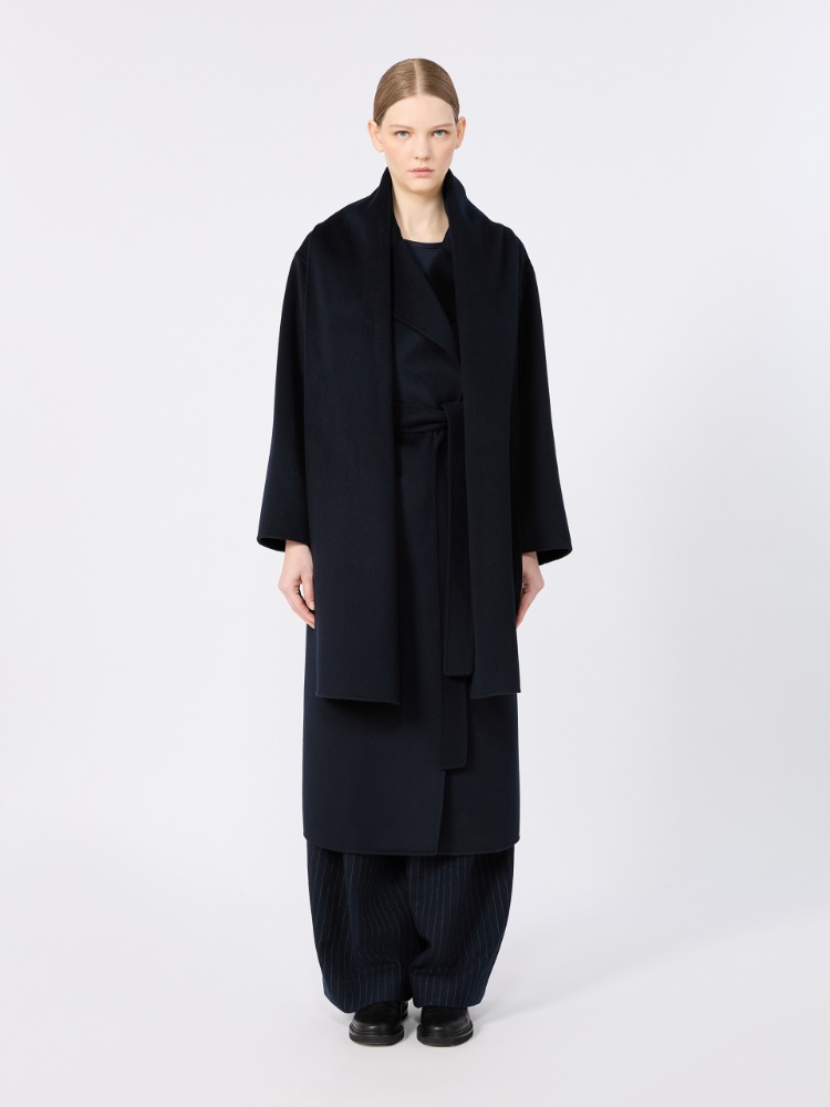 Double wool and cashmere robe coat - MIDNIGHTBLUE