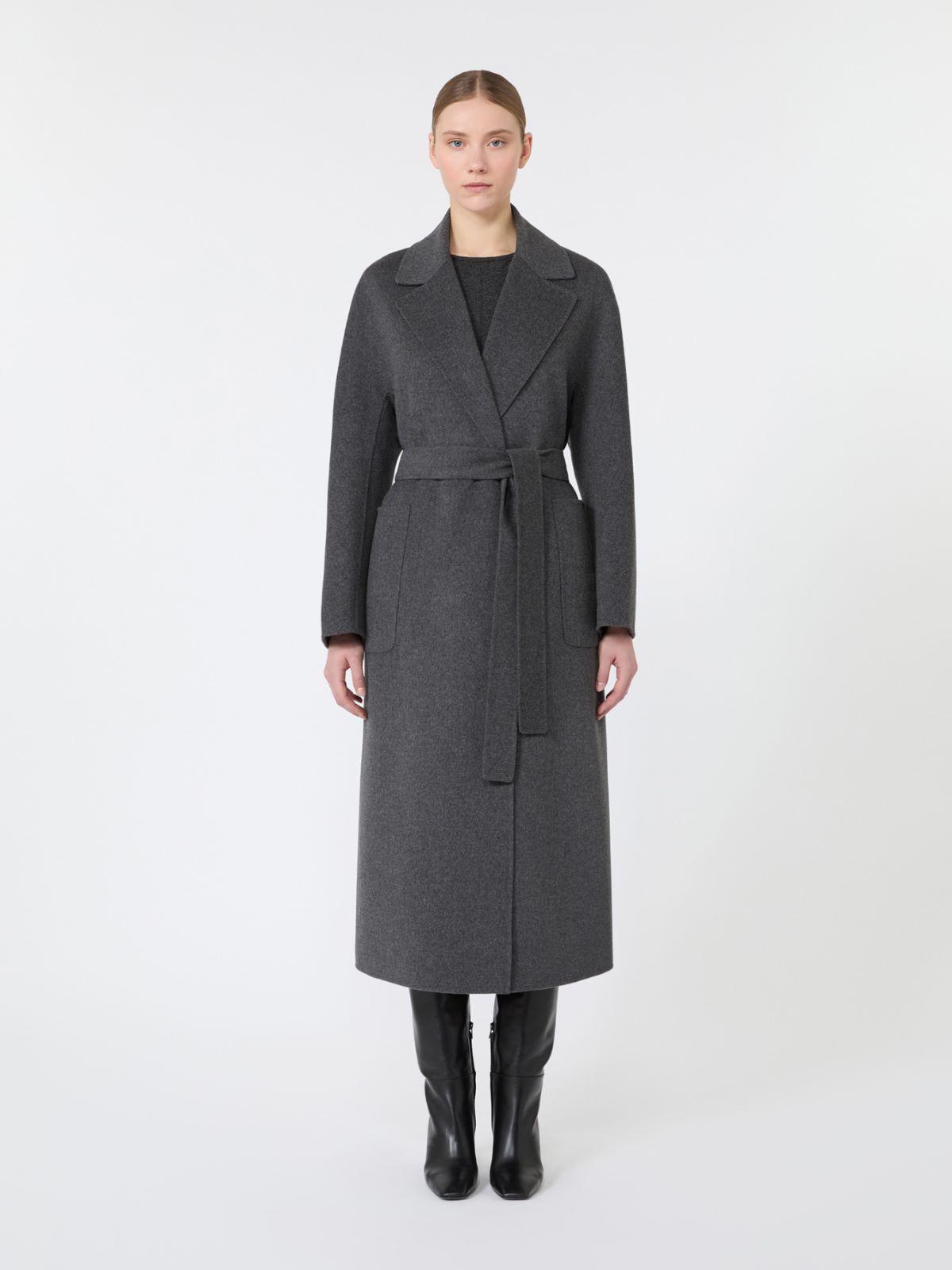 Long double wool coat - DARK GREY - Max Mara - 2