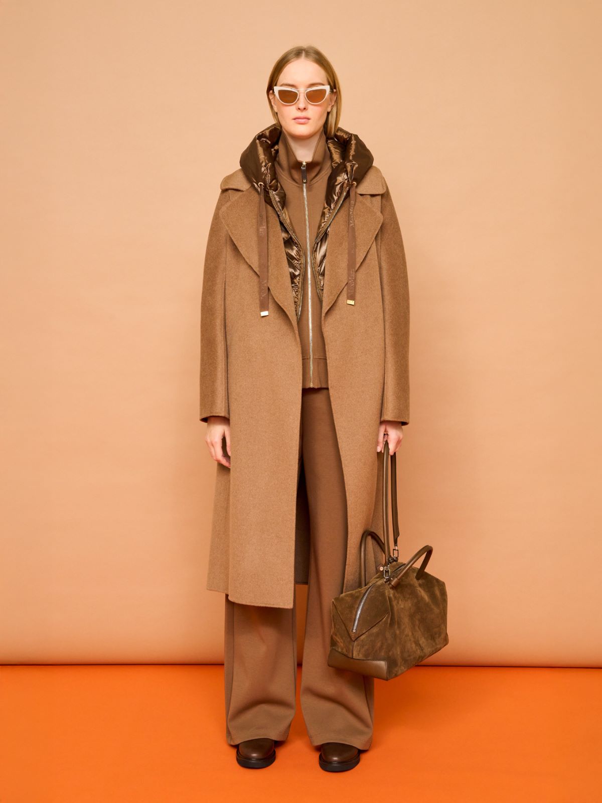 Wool, cashmere and angora midi coat + CAMEL - Max Mara