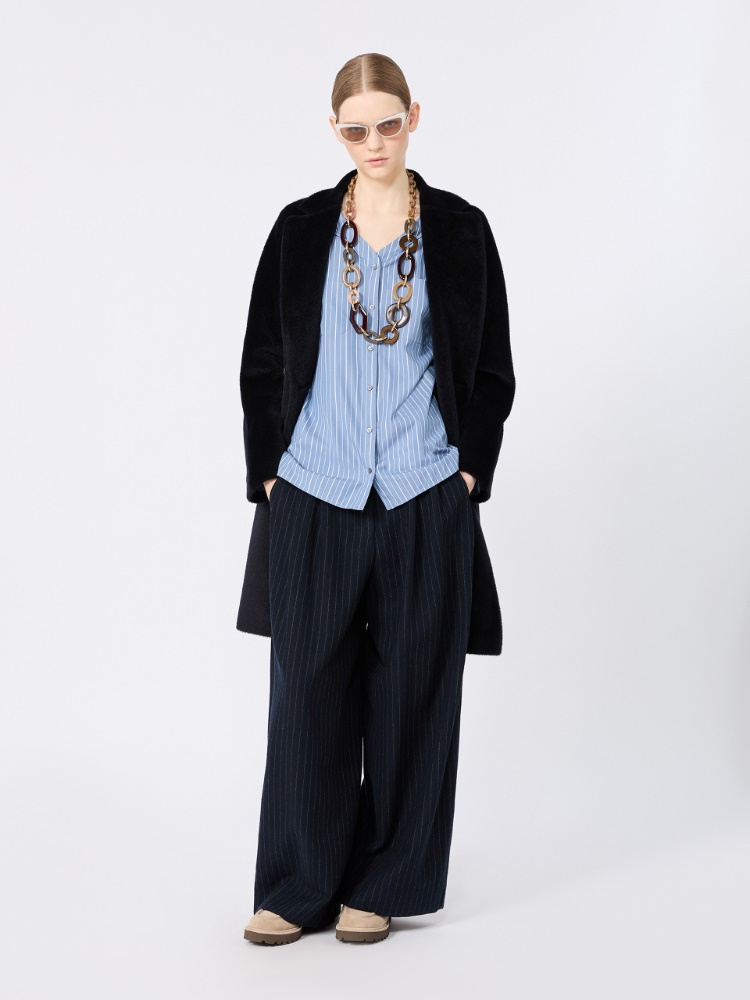 Alpaca and wool midi coat - MIDNIGHTBLUE