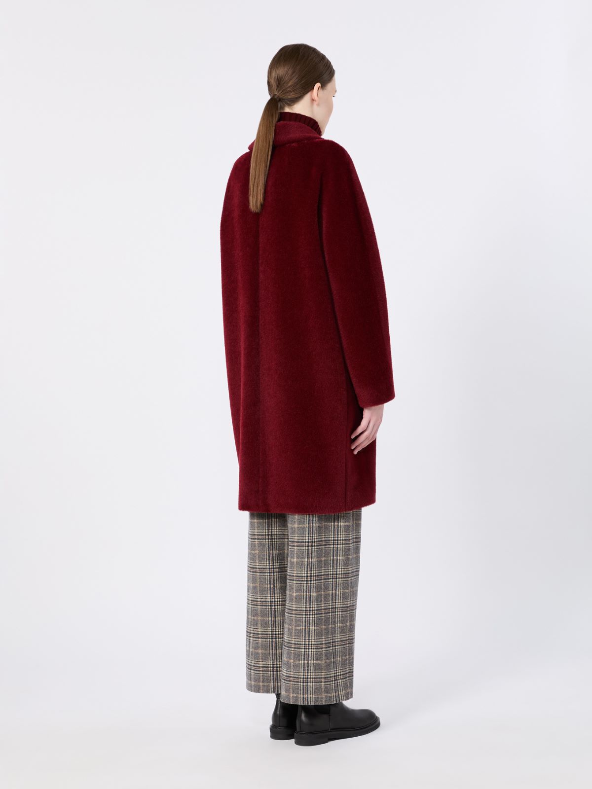 Alpaca and wool midi coat - BORDEAUX - Max Mara - 3