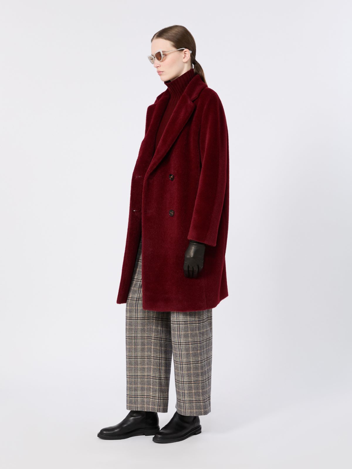 Alpaca and wool midi coat + BORDEAUX - Max Mara