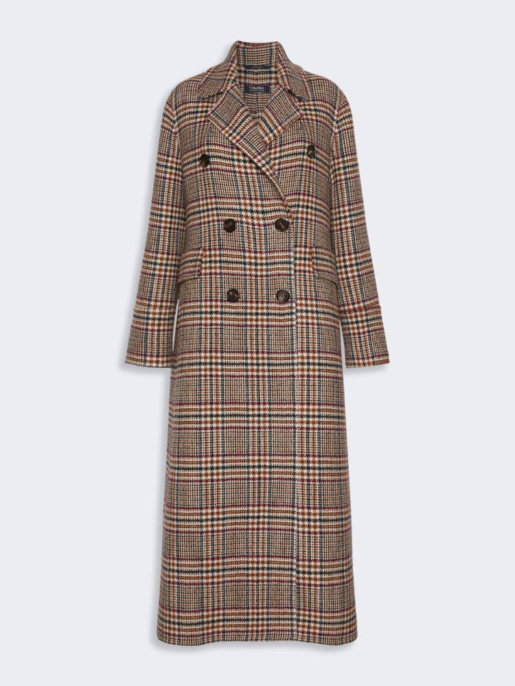 Chequered double wool coat - ULTRAMARINE