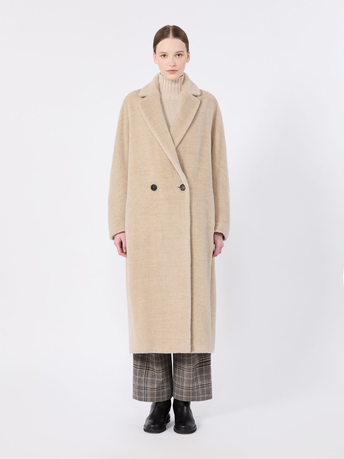 Double-breasted alpaca and wool coat - ALBINO - Max Mara - 4