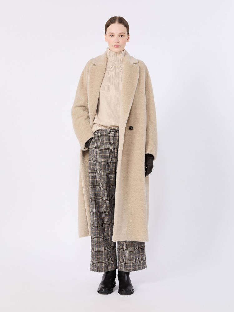 Double-breasted alpaca and wool coat - ALBINO