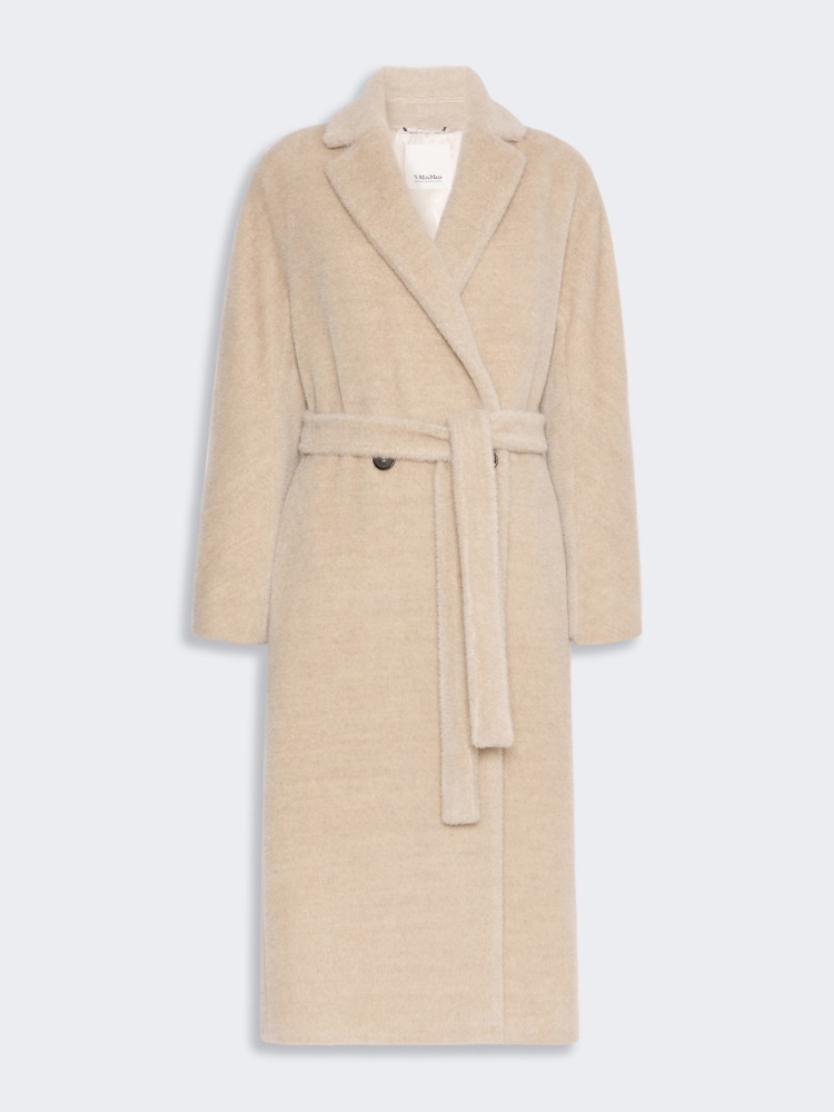 Double-breasted alpaca and wool coat - ALBINO