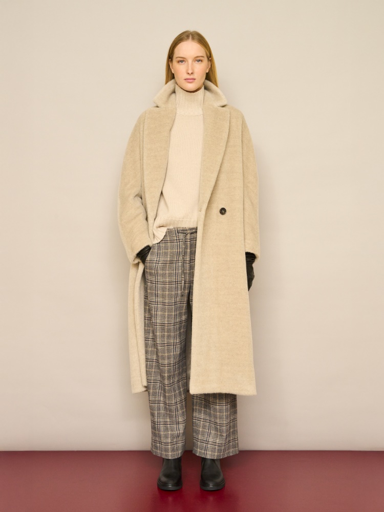 Double-breasted alpaca and wool coat + ALBINO - Max Mara