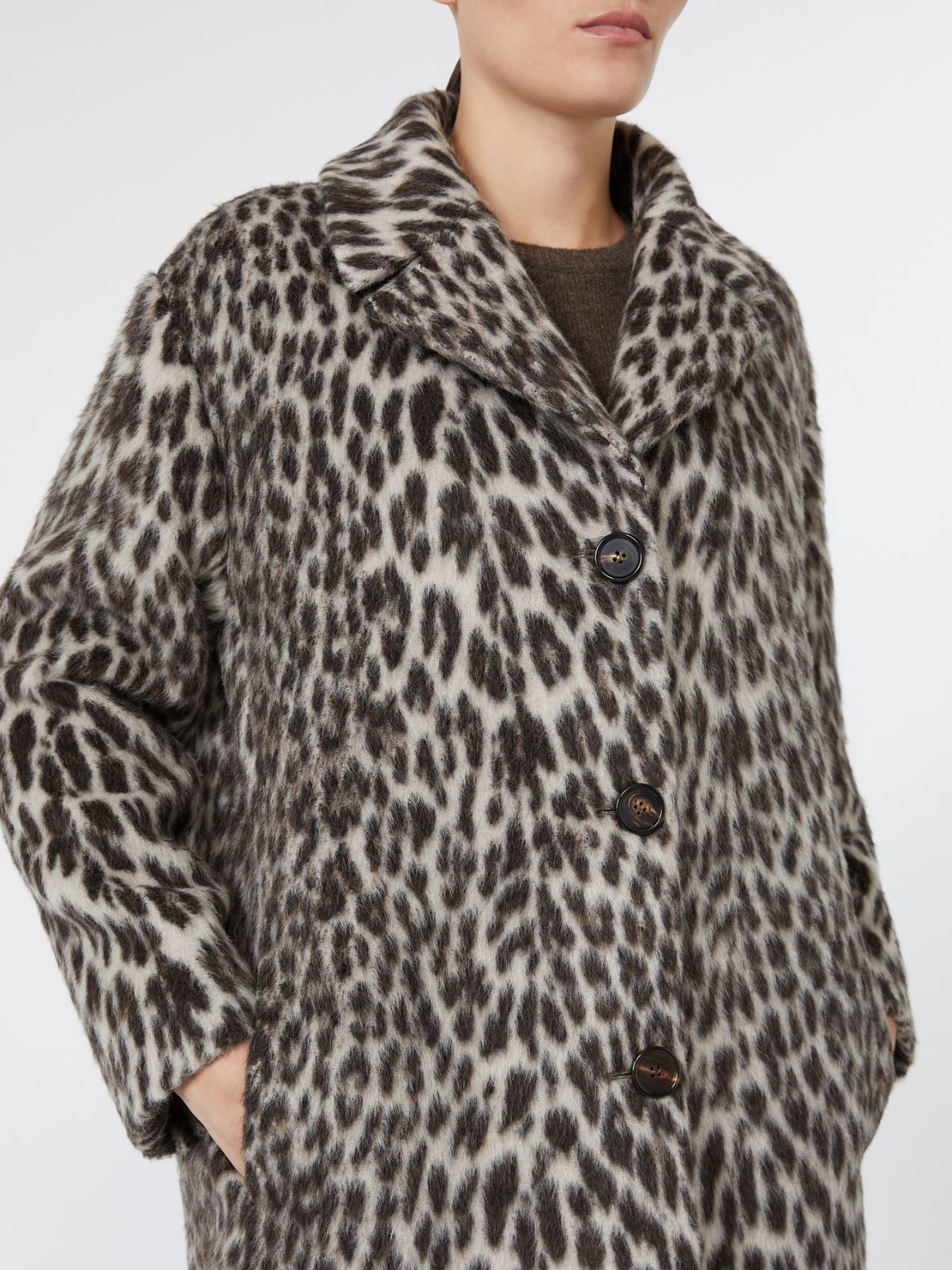 Soft-textured jacquard coat - ECRU - Max Mara - 4