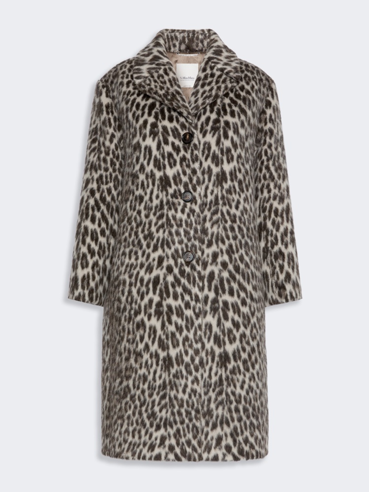 Soft-textured jacquard coat - ECRU